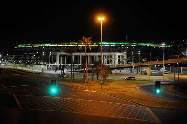 Estádio Nacional de Brasília Mané Garrincha teve a iluminação destacada - Tomaz Silva/Agência Brasil