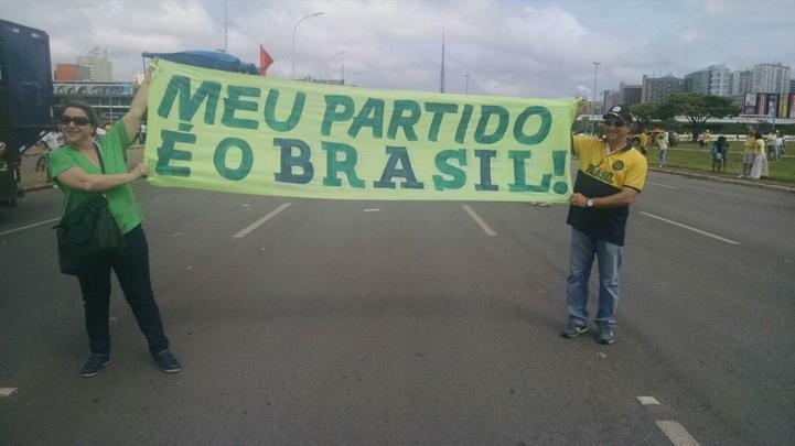 Manifestantes em Brasília
