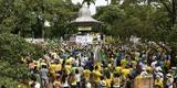 Em Belo Horizonte, a Praça da Liberdade foi tomada por manifestantes