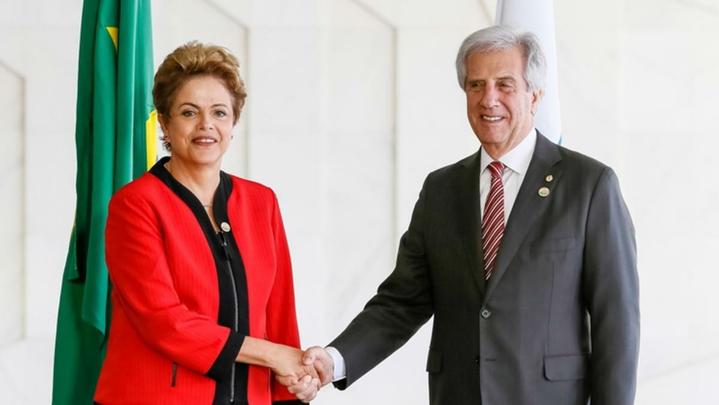 No Itamaraty, Dilma recebe Tabaré Vázquez, do Uruguai