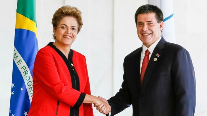 O presidente do Paraguai, Horacio Cartes, em encontro com Dilma Rousseff no Itamaraty