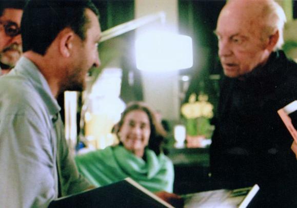 Chiquinho encontra o escritor uruguaio Eduardo Galeano no hall do Hotel Nacional em 2014