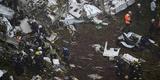 Imagens dos destroços da aeronave da LaMia: mais de 70 mortos