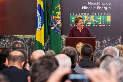 Presidente Dilma Rousseff durante cerimônia de lançamento do Marco Regulatório da Mineração (Roberto Stuckert Filho/PR)