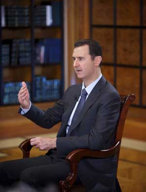  Assad não descartou uma intervenção dos Estados Unidos contra seu país, apesar das negociações  (Sana/Reuters)