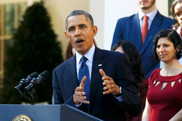 No discurso, Obama voltou a atacar seus adversários republicanos, hostis desde o princípio à reforma (Jason Reed/Afp)
