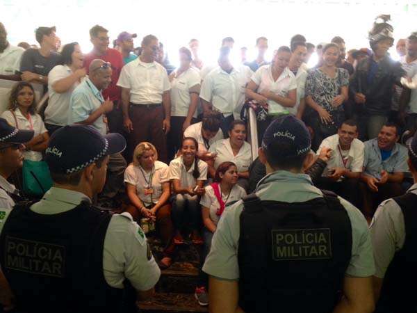 Sede da ANTT: polícia monitora protesta de rodoviários do Entorno do DF (Marcelo Ferreira/CB/D.A Press)