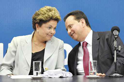 Vaiado na convenção petista, o ex-prefeito de São Paulo Gilberto Kassab confirmou o apoio do PSD a Dilma, ontem (Elza Fiuza/Agência Brasil)