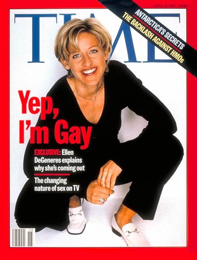 'Sim, eu sou gay', diz Ellen na Time de 1997 (Reprodução/Internet)