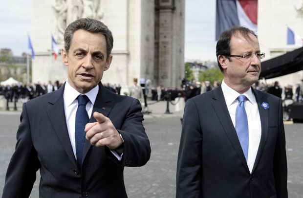 Sarkozy (esquerda) com o sucessor nas comemorações do Dia da Vitória: coincidências à parte, Hollande deve olhar para outras direções na condução da política externa. Agenda presidencial pode impedir o socialista de vir à Rio  20