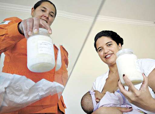 A sargento Joselita recolhe leite em Vicente Pires. Na quinta-feira, ela recebeu doação de Maria Tereza