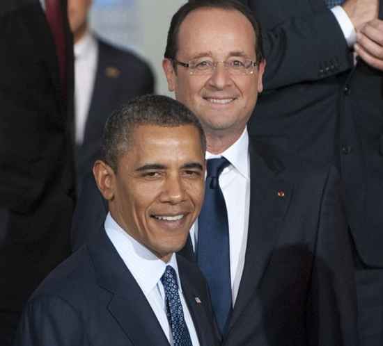 Os presidentes da França, François Hollande, e dos Estados Unidos, Barack Obama