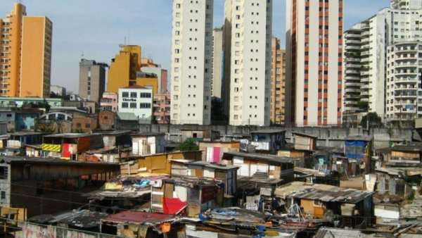 Favela do Moinho, antes do incêndio, na região central de São Paulo