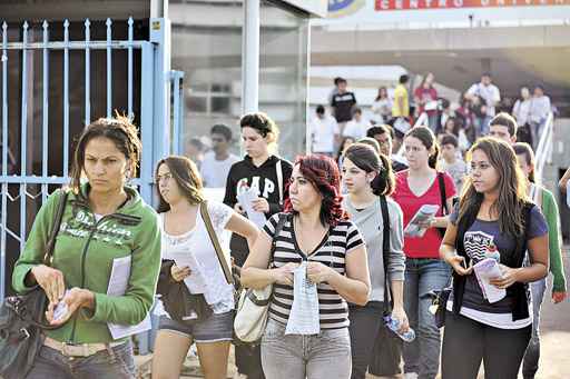 Estudantes no Centro Universitário Unieuro, na Asa Sul: 4,7 milhões de candidatos prestaram o Enem. No Distrito Federal, foram cerca de 50 mil