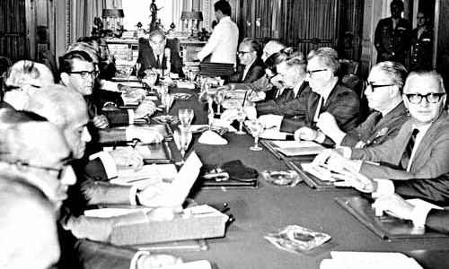 Reunião do Conselho de Segurança Nacional, em dezembro de 1968: militares perseguiram parlamentares que manifestaram oposição ao regime