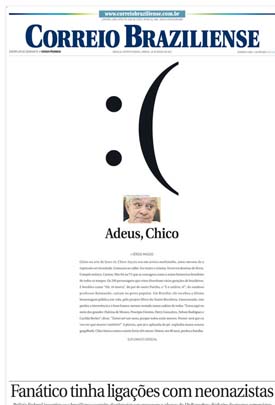 Capa do Correio sobre a morte 
do humorista Chico Anysio, vencedora do Prêmio Esso de Primeira Página