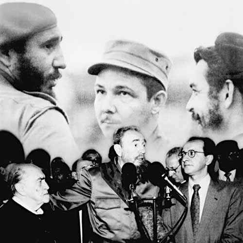 Oscar Niemeyer (E) com o ex-presidente cubano Fidel Castro: a ilha socialista está consternada com a morte