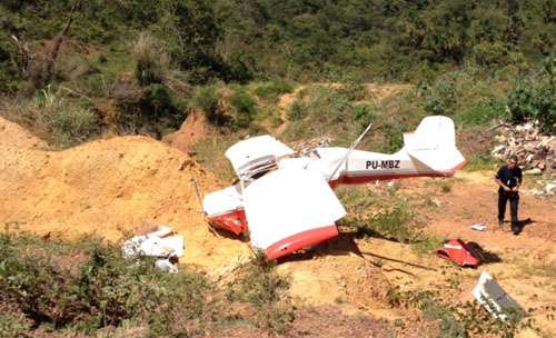 O monomotor bateu em um monte de areia, a 500 metros da pista de pouso do Aeroclube de Luziânia