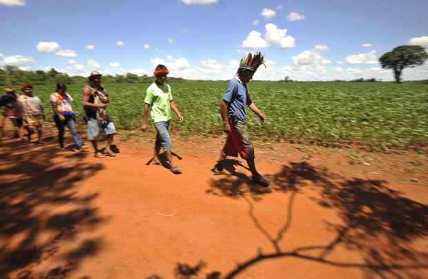 Aldeia Laranjeira Ñanderu, em Rio Brilhante, próximo a Dourados