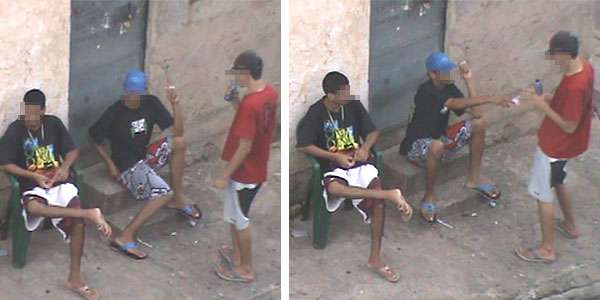 Imagens da polícia mostram o movimento: menores eram mantidos viciados e trabalhavam em troca de droga