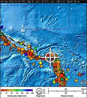 Mapa mostra região afetada por terremoto