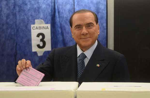 Centro-direita de Silvio Berlusconi obteve 117 senadores, o equivalente a cerca de 30,72% dos votos para a Casa