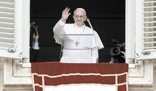 O papa Francisco, durante o Ângelus: 