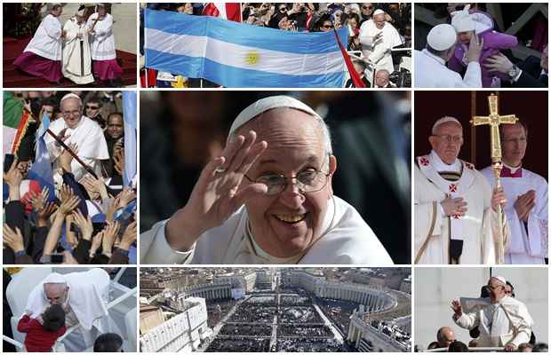 O papa, em vários momentos: simplicidade conquistou fiéis