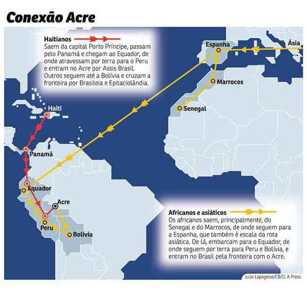 Governo do estado decreta situação de emergência em duas cidades que servem como porta de entrada no Brasil para quem vem do Peru e da Bolívia. O número de estrangeiros que chegam, principalmente do Haiti, não para de crescer