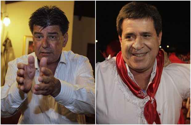 Efraín Alegre (Aliança Paraguai Alegre), à esquerda, e Horacio Cartes (Partido Colorado) são favoritos