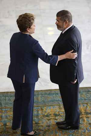 Dilma Rousseff e Mohamed Morsi