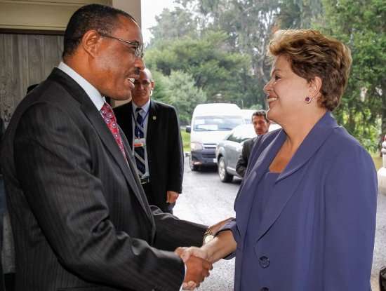 Dilma Rousseff durante encontro com o Primeiro-Ministro da Republica da Etiopia, Hailemariam Desalegn.