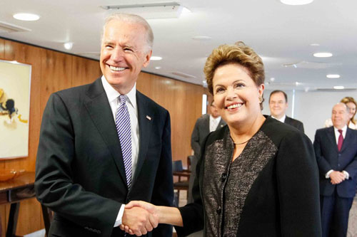 Presidenta Dilma Rousseff recebe Joe Biden, vice-presidente dos Estados Unidos da América, no Palácio do Planalto