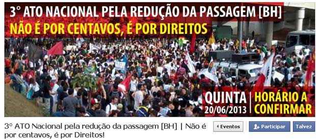 Haverá concentração às 17h20 para protestos em frente à UFMG. Na quinta-feira haverá outro protesto com mobilização na Praça Sete