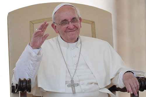 Papa Francisco durante audiência geral na Praça de São Pedro, no Vaticano