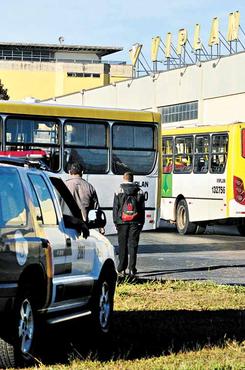 Garagem da Viplan: por mais de quatro horas, 5.800 ônibus permaneceram estacionados