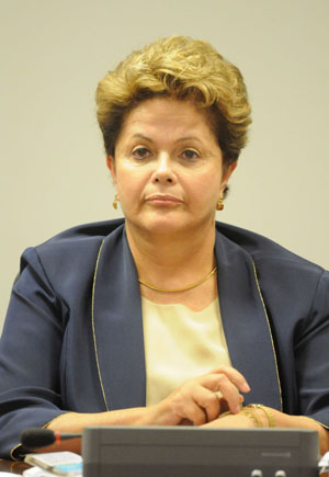 A presidente da República Dilma Rousseff participa de reunião com líderes da base aliada, na Câmara dos Deputados