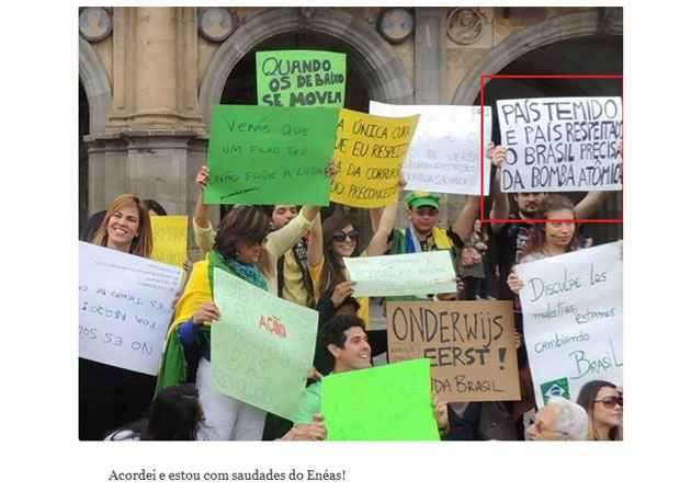 Há cartazes que clamam pelo retorno dos militares ao poder, noivas fazendo books em meio às marchas