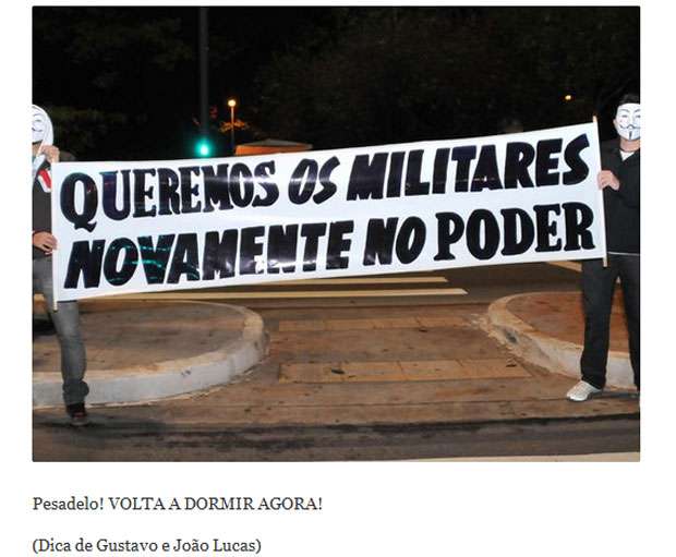 Há cartazes que clamam pelo retorno dos militares ao poder, noivas fazendo books em meio às marchas