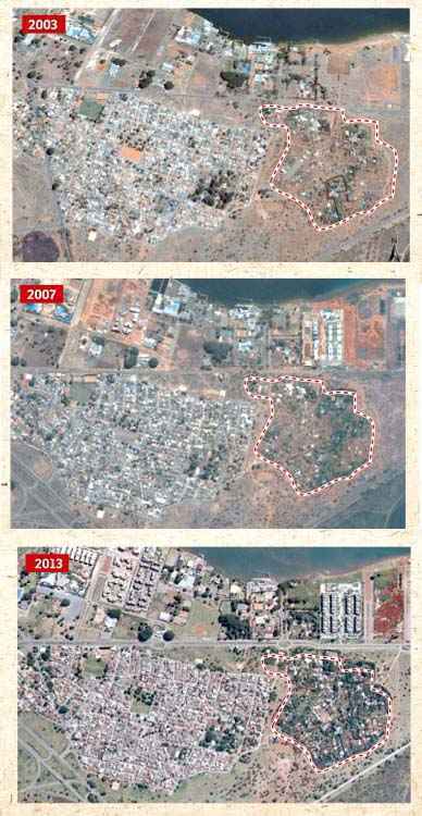 De 2003 para cá, o Setor de Chácaras Recanto do Jaburu, invasão que fica no quintal do vice-presidente da República, cresceu sob vistas grossas do poder público. Com base em denúncia do Correio, o MP retomou investigação sobre o parcelamento irregular