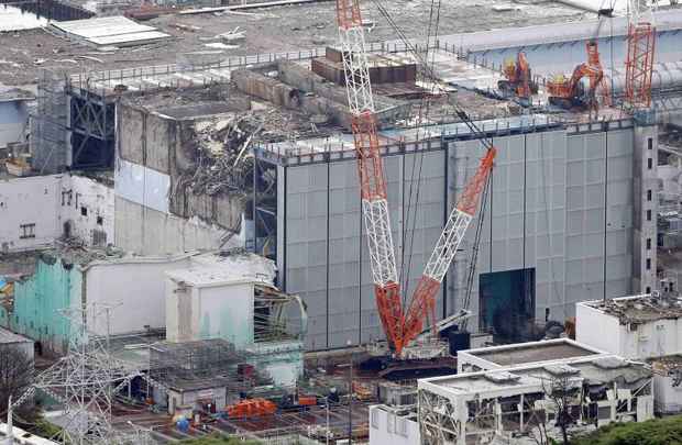 Prédio do reator número 3 da usina Tepco de Fukushima, que foi atingido em 2011 por um forte tsunami