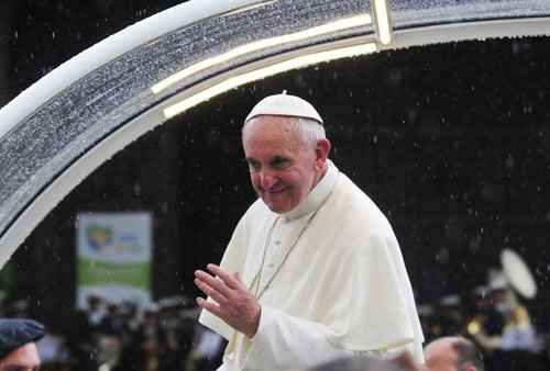 Papa Francisco durante a Jornada Mundial da Juventude, no Brasil