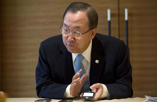 O secretário-geral da ONU, Ban Ki-moon, fez as declarações sobre o Japão na segunda-feira (26/8), em Seul