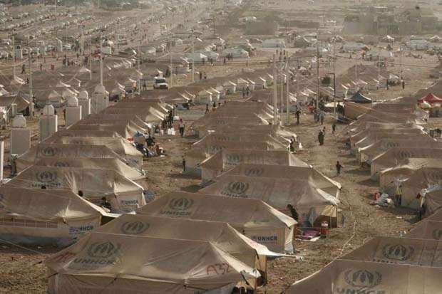 Acampamento provisório de refugiados sírios, no norte do Iraque.