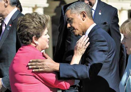 Dilma com o presidente americano durante a reunião de cúpula do G20, na Rússia: falta de 