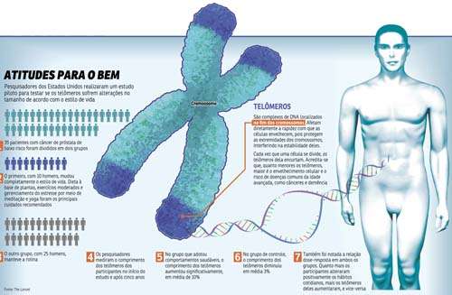 Já a presença de hábitos saudáveis retardam alterações em estrutura genética ligada a doenças comuns na idade avançada, segundo pesquisa norte-americana
