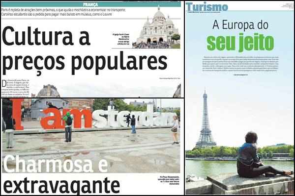 A reportagem traçou um roteiro de mochilão pelas principais cidades europeias, como Amsterdã, Paris, Lisboa e Madri, sempre mostrando os pontos turísticos que podem ser visitados a pé