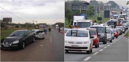 Três veículos envolvidos em colisão: morte e caos no trânsito