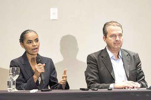 Marina e Eduardo, durante entrevista em um hotel no Centro de São Paulo: integrantes da Rede e do PSB vão discutir o programa de governo