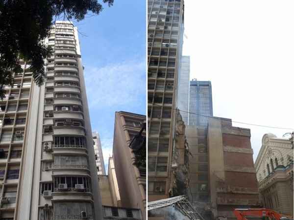 Queda do prédio, que tinha 20 andares, provocou o desmoronamento de mais dois edifícios vizinhos. O acidente resultou na morte de 22 pessoas